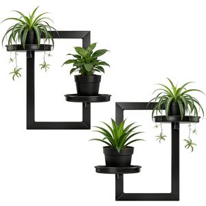Floating Shelves for Wall Planters for Indoor Plants Hanging Shelves Plant Holder Wall Decor Plant Stand Indoor for Plant Hangers Indoor for Outdoor Entryway 2-Pack