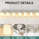 IZORRO Bathroom Vanity Light Fixture, 7-Light 52 inch Brushed Nickel Bathroom Light Fixtures Over Mirror, with White Glass Shade, Modern Farmhouse Vanity Lights, Rustic Restroom Lighting Fixtures