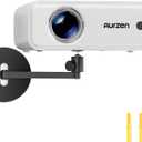 Aurzen Projector Wall Mount Shelf, Wall Use with Adjustable Angle, 360 Rotation and 90 Tilt, Foldable Heavy-Duty Metal Bracket, Supports 4.4 lbs, Compatible Most Projectors