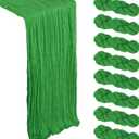 8 Pack Green Cheesecloth Table Runner 10Ft Gauze Cheese Cloth Table Runner 120 Inch Boho Sheer Sheer Rustic Fabric for Christmas Party Decor Baby Shower Wedding Home Holiday Decoration