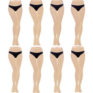 HOVEOX 8 Pairs Lace Fishnet Floral Stockings Patterned Tights Small Hole Pattern Leggings Net Pantyhose (One Size, Nude)