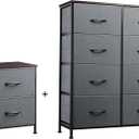 WLIVE 2 Drawer Dresser and 8 Drawer Dresser Set, Storage Tower, Organizer Unit for Bedroom, Hallway, Entryway