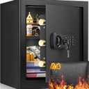 17.71" Tall Large Fireproof Home Safe Box with A4 Fireproof Document Bag, 2.8 Cu Ft Digital Fire Proof Safe with Electronic Keypad and Removable Shelf for Home Document Cash Firearm Medicine