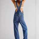 Women's Casual Denim Jean Overalls Loose Baggy Jumpsuit Romper Harem Pants Dark Blue S (Blue, S)