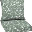 Arden Outdoor Deep Seat Cushion Set, 24 in x 24 in, Weather-Proof, Rain-Proof, Fade Resistant Patio Cushion for Chair, Sofa, and Couch Sage King Palm (1 Pack)