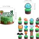Pixel Themed Birthday Party Decorations, Party Supplies Include Happy Birthday Banner, Balloons, Cake Toppers, Cupcake Toppers