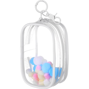 Mity Rain 2PCS 3.5 Inch Clear Figure Display Bag With Keychain For Sonny Baby, Blind Box Display Case, Great Carrying Case Gift For Mini Figure/Doll Collectors