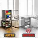 SpaceAid Mini Fridge Stand with Storage, 19.7" W x 19.7" D Heavy Duty Mobile Refrigerator Shelf Stand Table with Wheels, Fridge Cart Organizer with Drawer Basket for Home Dorm Office (Black), 2 Tiers