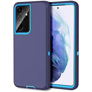 MXX Case Compatible with Galaxy S21 Ultra Case, 3-Layer Super Full Heavy Duty Body Bumper Cover/Shock Protection/Dust Proof, Designed for Samsung Galaxy S21 Ultra 5G 6.8 Inch 2021 (Blue)