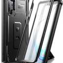 Dexnor for Samsung Galaxy Note 10+ Plus Case, [Built in Screen Protector and Kickstand] Heavy Duty Military Grade Protection Shockproof Protective Cover for Samsung Galaxy Note 10 Plus Black