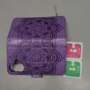 Asuwish Compatible with iPhone 16 6.1 inch Wallet Case and Tempered Glass Screen Protector Flower Leather Flip Credit Card Holder Cell Accessories Phone Cover for i Phone16 i16 16Case Women Men Purple