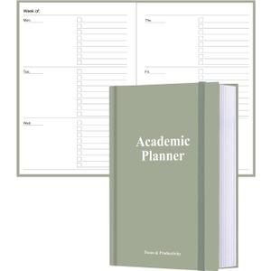 Academic Planner for 2025 2026 or Anytime  A5 Undated Weekly Student Planner For Homeschool, High School, College & Nursing Students, 200 Pages, 5.8" x 8.5", Green
