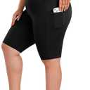 we fleece Plus Size 8" Biker Shorts with Pockets - High Waisted Spandex Yoga Shorts for Women, Workout Gym Cycling Athletic 2XL