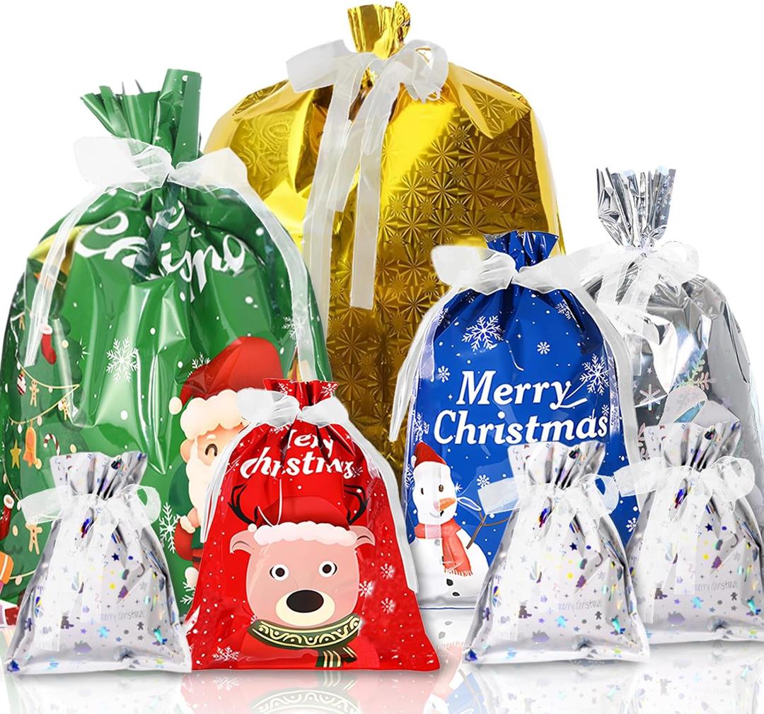 Christmas Gift Bags-41 PCS For Holiday Gift Assorted Sizes Bulk (Large Medium Small)