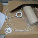 PATIKIL Drum Lamp Shades for Table Lamps 12"x12"x8" Linen Lampshade Easy Assembly Lamp Shade with E27 to E26/E14 Adapters for Floor Lamps Bedside Lamps Pendant Lights, Cream (1.65" Spider)