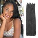 GUOHUI Micro Faux Locs Crochet Hair, 36 Inch 5 Packs Color Natural Black DIY Braids Straight Styles (36",1B)