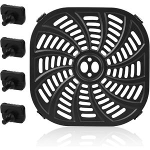 Penitue Air Fryer Grill Plate for Gourmia GAF798 GAF716, 8.9x8.9in Square Air Fryer Grill Pan Replacement Parts Compatible with Gourmia GAF798 GAF716