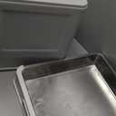 Marchul Enclosed Stainless Steel Cat Litter Box with Lid & Drawer Design for Indoor All Lifestyles Cats, Metal Covered Cat Litter Box, Baffles for Anti-Leakag, with Litter Scoop & Litter Mat