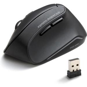 SANWA 2.4G Wireless Ergonomic Mouse, Optical Vertical Computer Mice, Silent Noiseless Click, (800/1200/1600 Adjustable DPI, 6 Buttons) Compatible with MacBook, Laptop, Windows, Mac OS