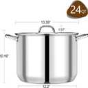 P&P CHEF 24 QT Stock Pot with Lid, Stainless Steel Large Cooking Pot, Soup Canning Stockpot for Stewing Simmering, Tri-ply Bottom for All Stoves, Heavy-Duty &Dishwasher Safe & Food-Grade