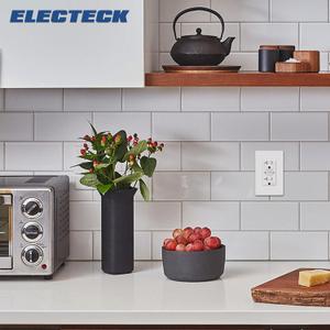 ELECTECK GFCI Outlets 20 Amp, Outdoor Weather Proof (WR), Self-Test GFI Receptacles with LED Indicator, Ground Fault Circuit Interrupter, Screwless Wallplate Included, UL Listed, White