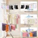 Foldable Clothes Drying Rack - 3 Tier Laundry Drying Rack, Portable Clothing rack with Rotating Clothes Rail with 30 Clips,10 towel sticks and 3 Rotatable Arms, Suitable for Flats and Small Rooms