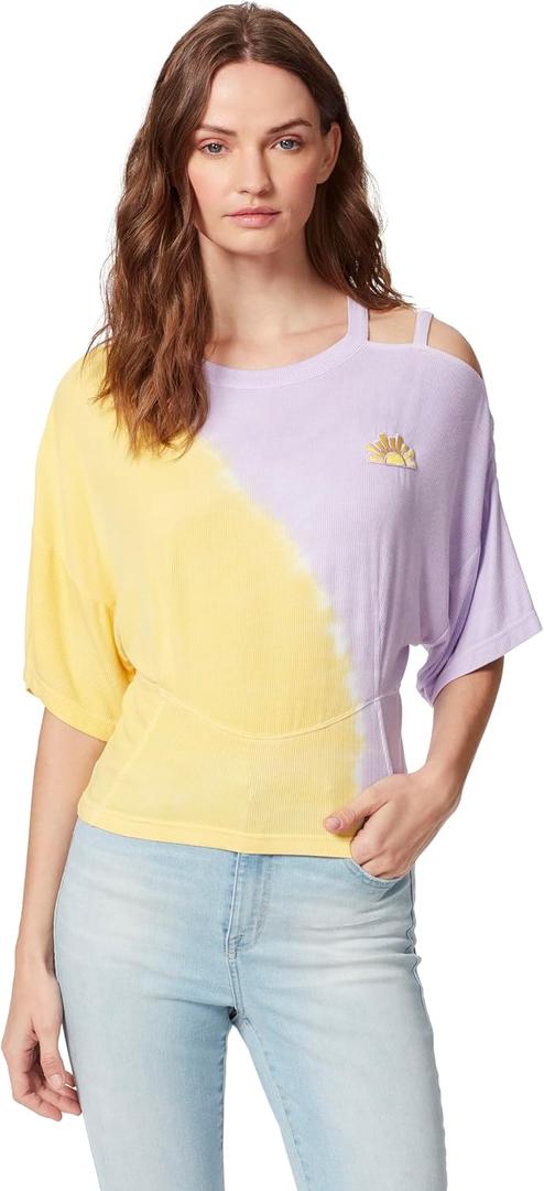 Women's Alora Single Cut Out Shoulder Elbow Sleeve Knit Top Pullover Standard, Size XL