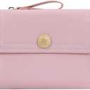 Farcauo Small Minimalist Cute Pink Wallet for Women and Ladies Cute Thin Mini Wallet with ID Window Kawaii Design Compact and Stylish for Ladies Set of 2