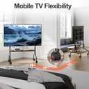 Easel Rolling TV Stand on Wheels for 32-75 Inch TVs with Shelves & Pegboard