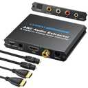 CAMWAY Digital to Analog Audio Converter,ARC Audio Extractor Audio Return Channel,Digital Optical SPDIF Coaxial and Analog 3.5mm L/R Stereo Audio Converter,Coaxial to 3.5mm and RCA