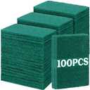 Hoolerry  Heavy Duty Scouring Pads Non Scratch Household Scrub Pads for Cleaning Reusable Pan Scrubber Anti Grease Scrubbing Pads for Dish Kitchen Metal Grills, 4.3 x 3 x 0.3 in (Green)