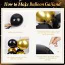 Vicduotex 114pcs 50th Birthday Decorations for Men, Black & Gold Balloons, Banner, Confetti, Ribbons & Strips for 50 Year Old Birthday Parties