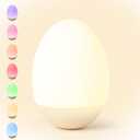 Egg Night Light for Nursery: Baby Night Lights Tap Lamp Stepless Dimming with Warm White and 7 RGB Colors Rechargeable Portable for Infant and Kids Bedroom Breastfeeding Sleep Aid