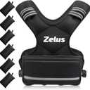 ZELUS Weighted Vest for Men and Women | 4-10lb/11-20lb/20-32lb Vest with 6 Ironsand Weights for Home Workouts | Adjustable Body Weight Vest Exercise Set for Cardio and Strength Training (Black)