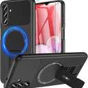 OWKEY Case Samsung Galaxy A13 5G, Magnetic Phone Case with Stand & Screen Protector, Anti-Fingerprint Shockproof Protective Case for Samsung A13 (Black)