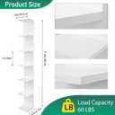 7 Tier Wall Shelf Unit,Vertical Column Floating Storage Home Decor Organizer,White Lack Wall Shelf for Bedroom,Living Room,Office Decor(1 Pack)