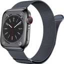 Marge Plus Compatible with Apple Watch Band Series 10, Ultra 2, SE, Ultra 9 8 7 6 5 4 Women and Men, Stainless Steel Mesh Loop Magnetic Clasp Replacement for iWatch Bands 38mm 40mm 41mm 42mm SpaceGrey