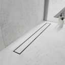 Linear Shower Drain, 24 inch Drain with Tile Insert 2-in-1 Panel, Brushed 304 Stainless Steel Shower Floor Drain, Linear Drain with Hair Strainer and Adjustable Feet