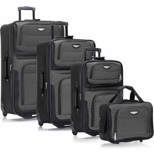 Travel Select Amsterdam Softside Expandable Luggage with Rolling Wheels, Gray, 4-Piece Set (15/21/25/29)