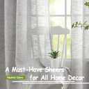Treatmentex Grey Semi Sheer Curtains Bedroom Living Room 63inch Faux Linen Curtain Panels Light Filtering Burlap Look Window Drapes for Farmhouse Dcor Grommet Top 52" W 2 Panels