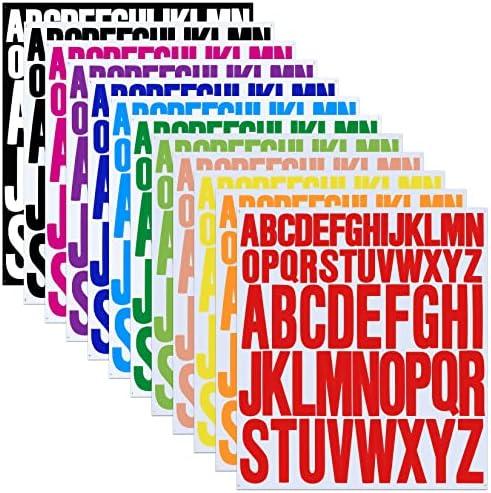 6 Sheets Alphabet Stickers, 6 Colors Self Adhesive Vinyl Letter Stickers Aesthetic, Waterproof Letter Sticker for Water Bottles, Door, Car, Scrapbooking, Poster, Cup