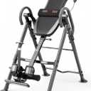 YOLEO Gravity Inversion Table for Back Pain Relief 2026 New Inversion Table w/Heat and Massage Lumbar pad Back Stretcher Machine 300 lbs (Silver)