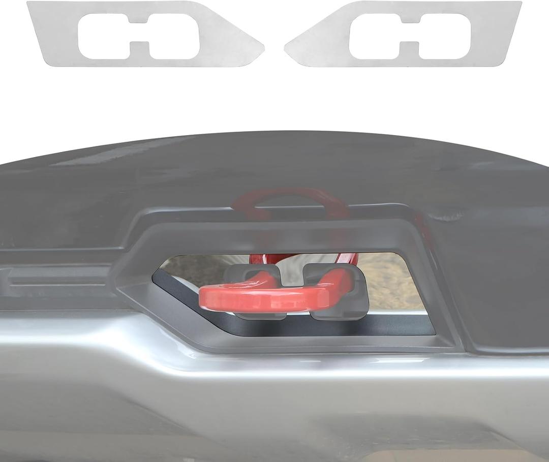 RT-TCZ for Chevy Silverado Front Bumper Tow Hook Trim Cover for Chevrolet Silverado 2019 Up Chrome Exterior Accessories 2pcs