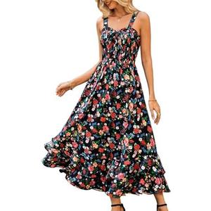 GRACE KARIN Women's 2025 Summer Floral Boho Dress Square Neck Strapped Swing A Line Sundress Beach Long Maxi Outfits, Large GRACE KARIN Women's 2025 Summer Floral Boho Dress Square Neck Strapped Swing A Line Sundress Beach Long Maxi Outfits, Large