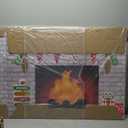 Cardboard Fireplace for Christmas Large Cardboard Fireplace Prop 3D Fake Centerpiece with Faux Chimney for Christmas Party Background Decor, 38 x 30 x 7 Inches(Classic,Red and Green)