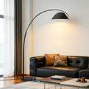 Black Arc Floor Lamp 72" Tall with Remote, Bright Dimmable 20W LED Smart Reading Light, Adjustable Over Couch Arc Standing Lamp for Living Room, Bedroom, Office, Modern Arched Metal Design,Foot Switch
