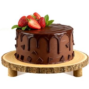 Rustic Wood Cake Stand,11-13 Inch Natural Wood Slice with Legs, Round Cake Display Stand for Weddings, Party & Birthday, Decoration
