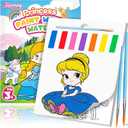 Paint with Water Books for Kids, Mess Free Coloring Books with 2 Premium Brushes for Kids Ages 3-5, 4-8, Arts and Crafts Drawing Activities Birthday Gift (Princess)