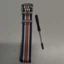 BINLUN Nylon Watch Band Thick G10 Premium Ballistic Nylon Multicolor Replacement Watch Straps with Stainless Steel Buckle for Men Women 18mm 20mm 22mm 24mm (Blue&White&Orange)