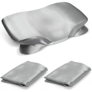 2 Pack Satin Pillowcase for Zelimun Cervical Pillow, Contour Pillow Case Cover, Smooth & Soft Pillowcase Cover with Zipper Grey (Gray)